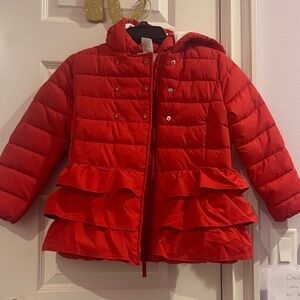 Gymboree Red Puffer Jacket with Ruffles